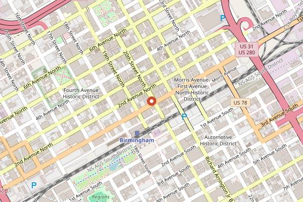 Map showing Cafe Dupont in Birmingham