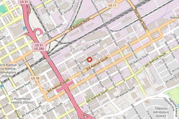 Map showing Hot and Hot Fish Club in Birmingham