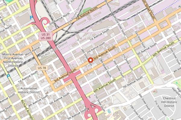 Map showing OvenBird in Birmingham