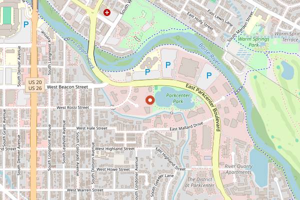 Map showing Barbacoa Grill Bar in Boise