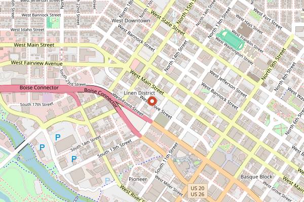 Map showing The Modern Bar in Boise