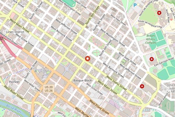 Map showing Boise Fry Company in Boise