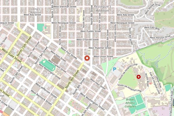 Map showing Boise Co-op Market Cafe in Boise