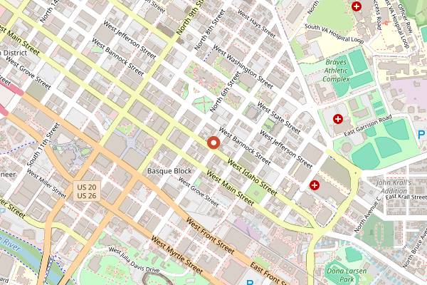 Map showing Flying M Coffeehouse in Boise