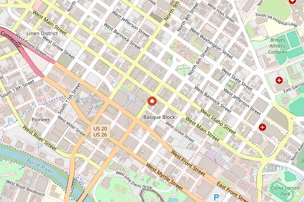 Map showing Goldy's Breakfast Bistro in Boise