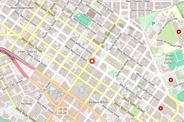 Map showing 10 Barrel Brewing Co in Boise