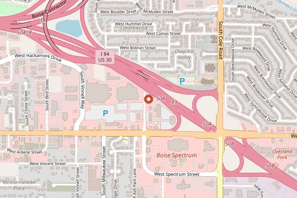 Map showing Tucanos Brazilian Grill in Boise