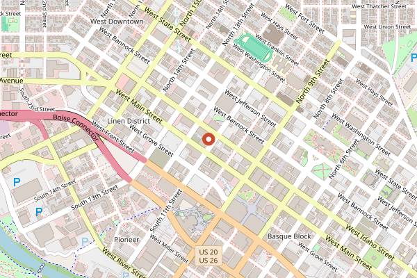 Map showing Neurolux Lounge in Boise