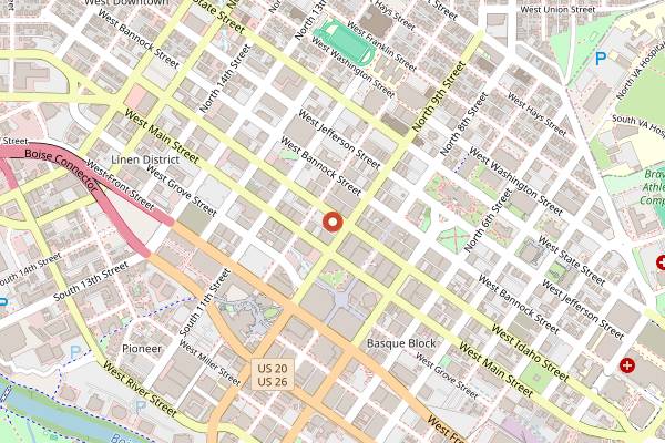Map showing Icon Bar in Boise