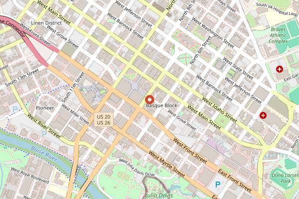Map showing Bar Gernika in Boise