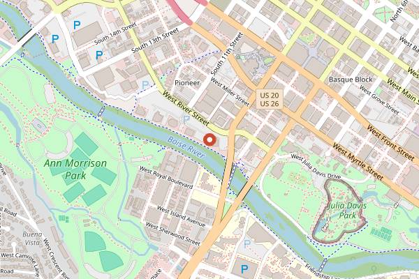 Map showing Cottonwood Grille in Boise
