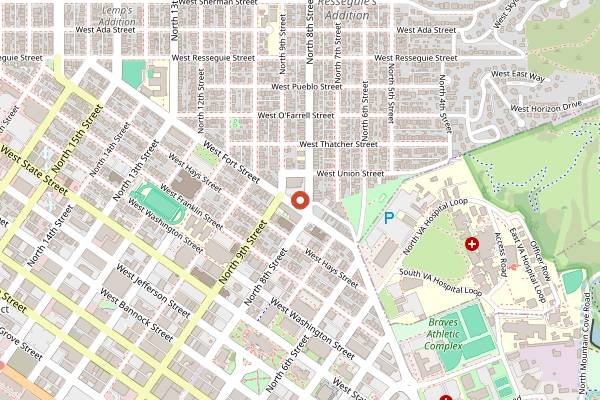 Map showing Raibu Sushi Bar in Boise