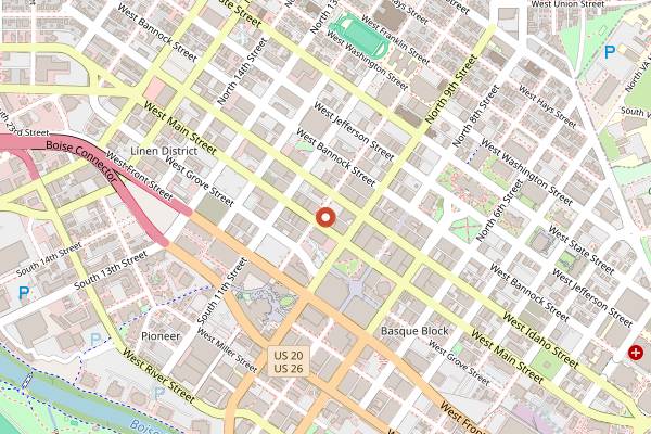 Map showing Guru Donuts in Boise