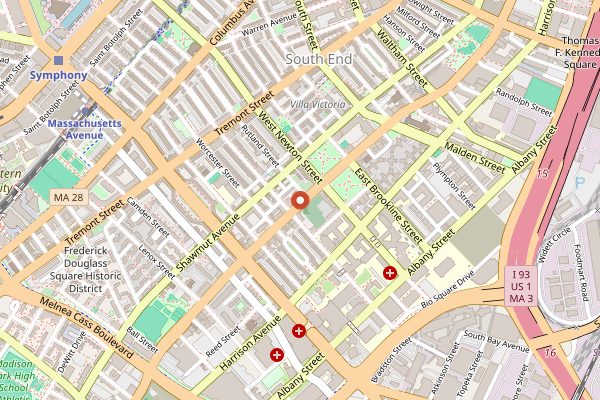 Map showing Flour Bakery in Boston