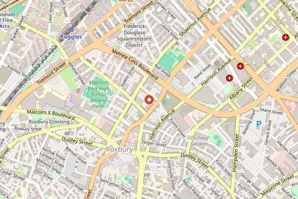 Map showing Haley House Bakery Cafe in Boston