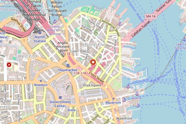 Map showing Modern Pastry in Boston