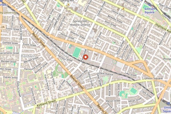 Map showing Aeronaut Brewing Company in Boston