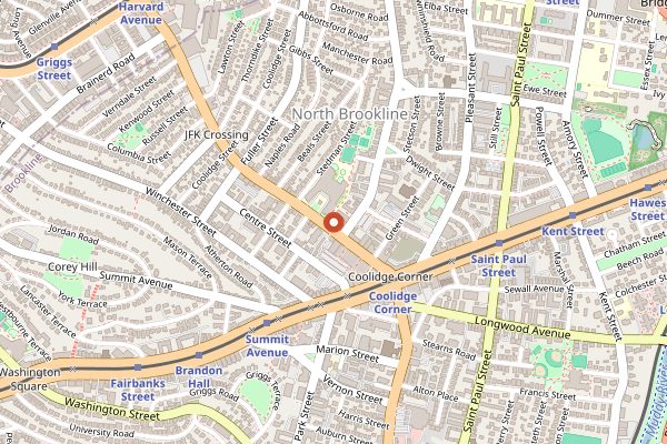 Map showing Zaftigs Delicatessen in Boston