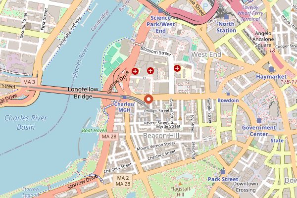 Map showing 1369 Coffee House in Boston