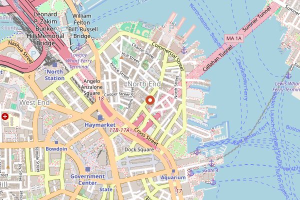 Map showing The Daily Catch in Boston