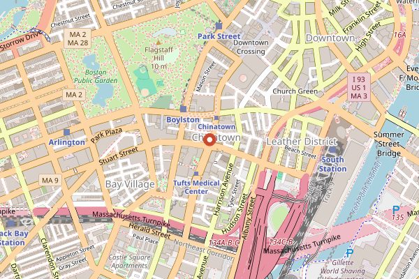 Map showing Dumpling Cafe in Boston