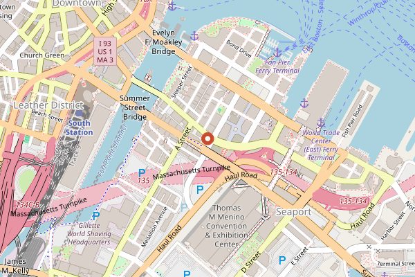 Map showing Row 34 in Boston