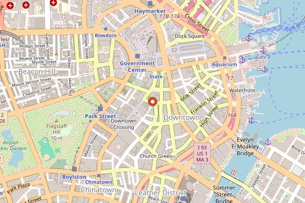 Map showing Ogawa Coffee in Boston