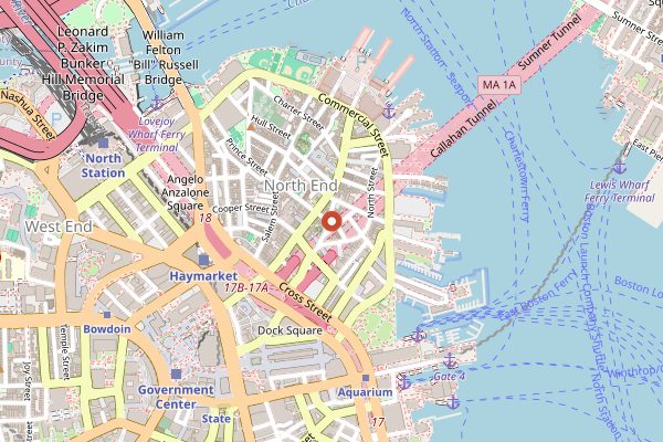 Map showing Italian Cooking with Mamma Maria in Boston