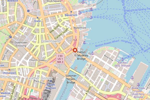 Map showing Snowport Holiday Market in Boston