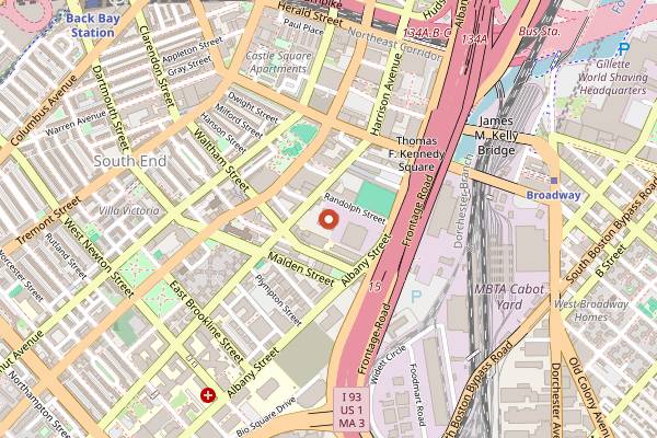 Map showing SoWa Christmas Market in Boston