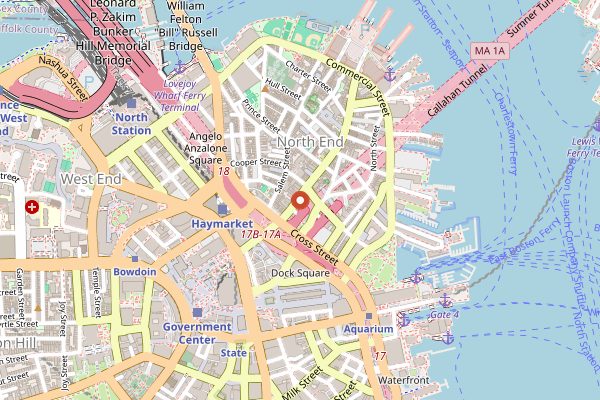 Map showing Bricco in Boston