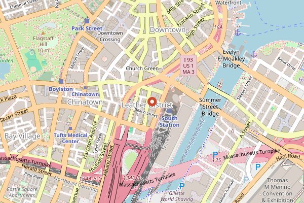 Map showing O Ya in Boston