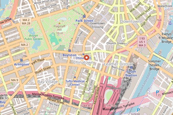 Map showing Q Restaurant in Boston