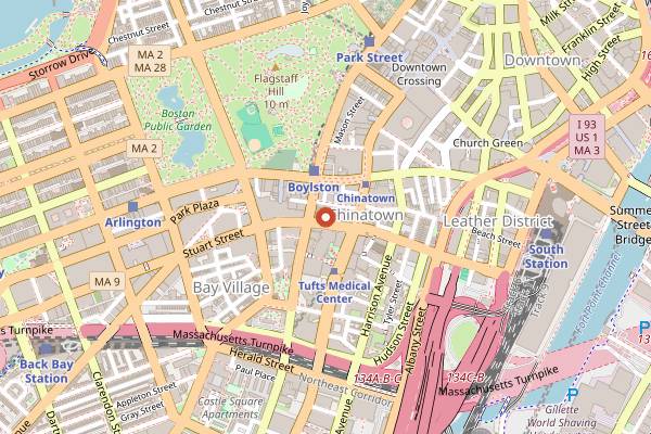 Map showing Bijou in Boston