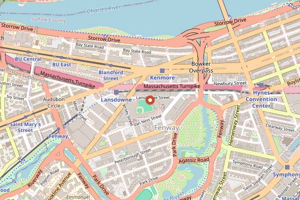 Map showing Bleacher Bar in Boston