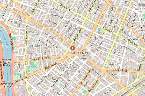 Map showing The Cantab Lounge in Boston