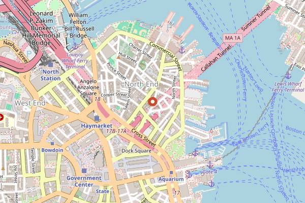 Map showing Farmacia in Boston