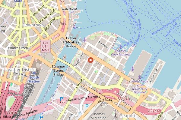 Map showing Headroom Hi-Fi Lounge in Boston