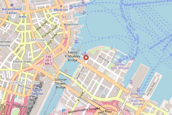 Map showing Lookout Rooftop and Bar in Boston