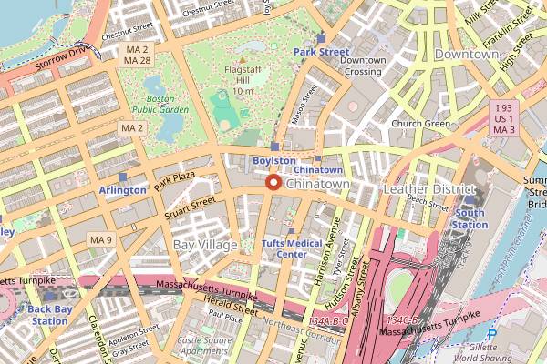 Map showing The Tam in Boston