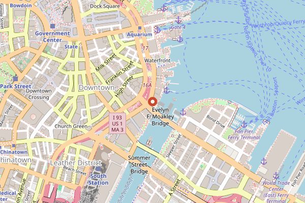 Map showing James Hook & Co in Boston