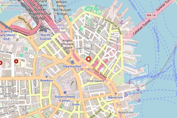 Map showing Pauli's in Boston