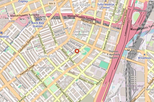 Map showing Coppa Enoteca in Boston