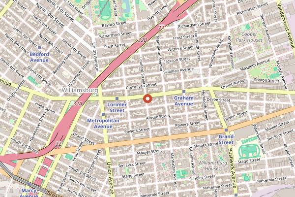 Map showing A&C Super in Brooklyn