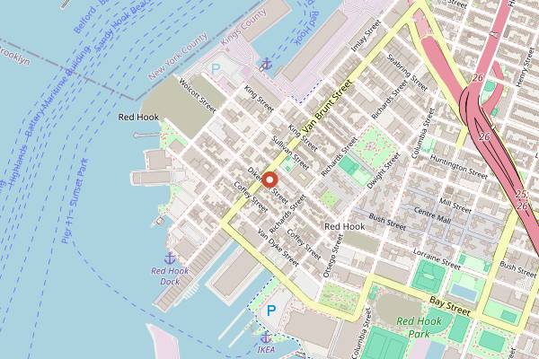 Map showing Baked in Brooklyn