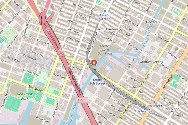 Map showing Brooklyn Granary & Mill in Brooklyn