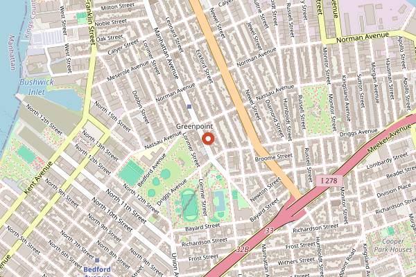 Map showing Charlotte Patisserie in Brooklyn