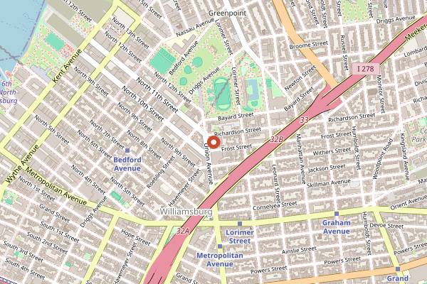 Map showing Patisserie Tomoko in Brooklyn
