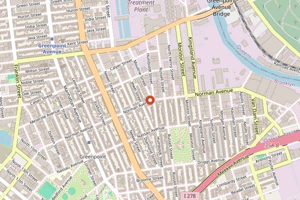 Map showing Syrena Bakery in Brooklyn
