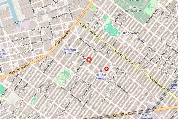 Map showing Left Hand Path in Brooklyn